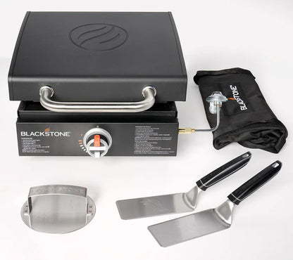 17" Portable Outdoor Griddle with Hood,Carry Bag & Tool Kit