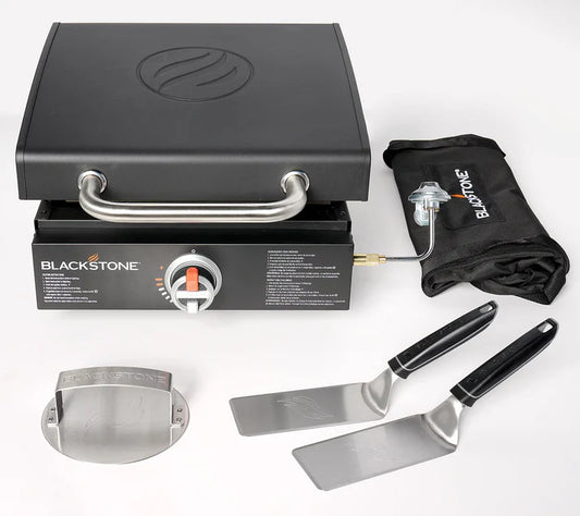 17" Portable Outdoor Griddle with Hood,Carry Bag & Tool Kit